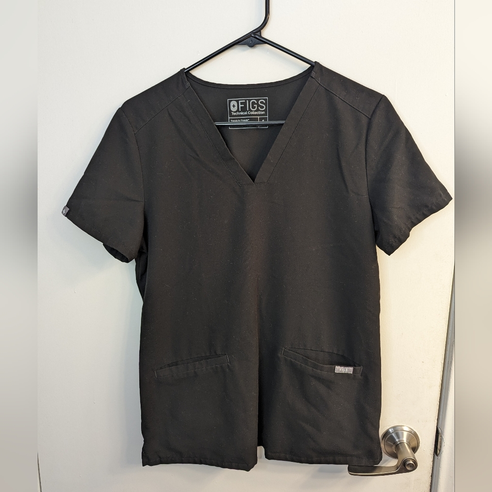 Figs Black Technical Scrub Top